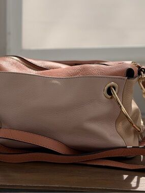 Blush & Peach Soft Leather Shoulder Bag